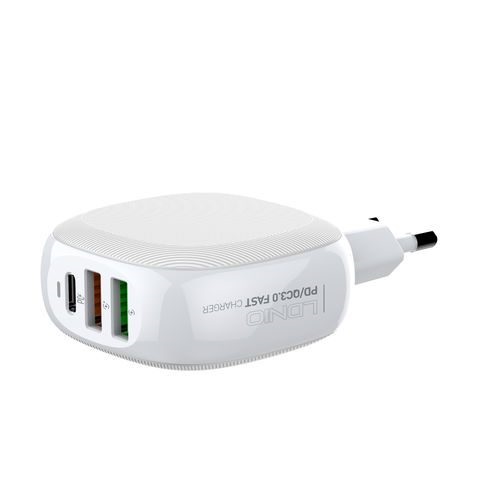 بهترین قیمت شارژ دیواری فست شارژ الدینو به همراه کابل مدل WALL CHARGER LDNIO A-3510Q 28.5W PD QC3