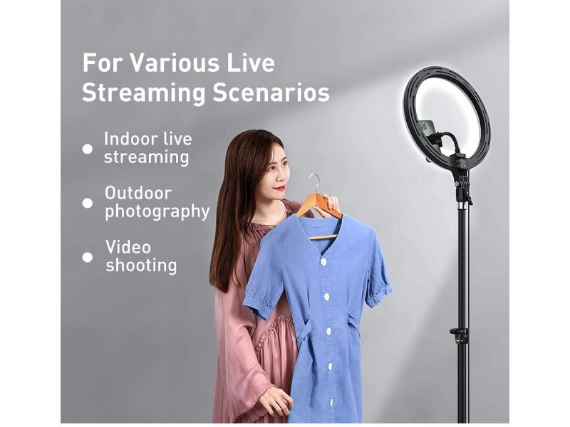 Baseus CRZB12-B01 Live Stream Holder-floor Stand Ring Light