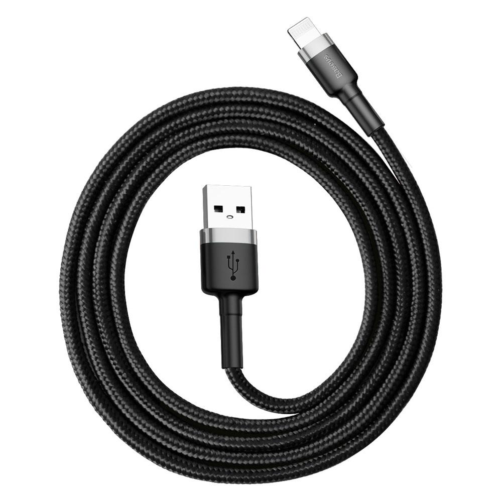 کابل شارژ موبایل لایتنینگ طول 1 متر بیسوس مدل CABLE CHARGER IPHONE BASEUS CLAKLF-BG1 توان 2.4 آمپر