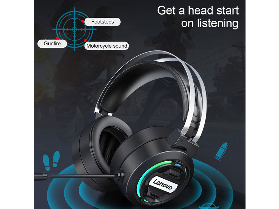 هدست سیم دار مخصوص بازی لنوو مدل HEADSET GAMING LENOVO HT-401