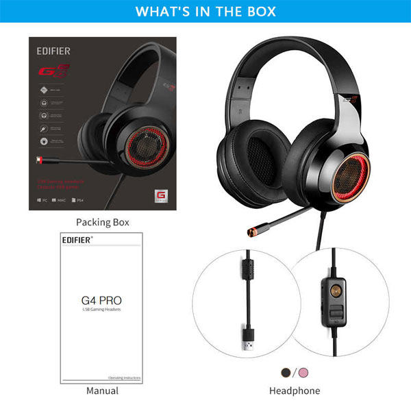 هدست مخصوص بازی ادیفایر مدل HEADSET GAMING EDIFIER G-4 PRO BLACK