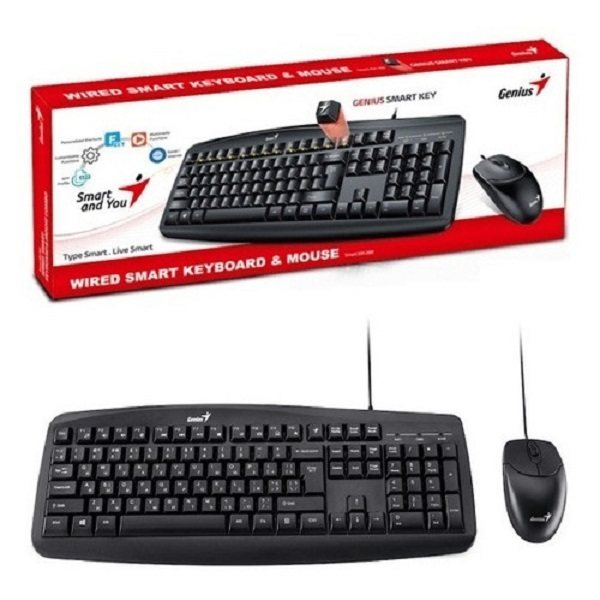 کیبورد و ماوس سیم دار جنیوس مدل KEYBOARD MOUSE GENIUS KM-200