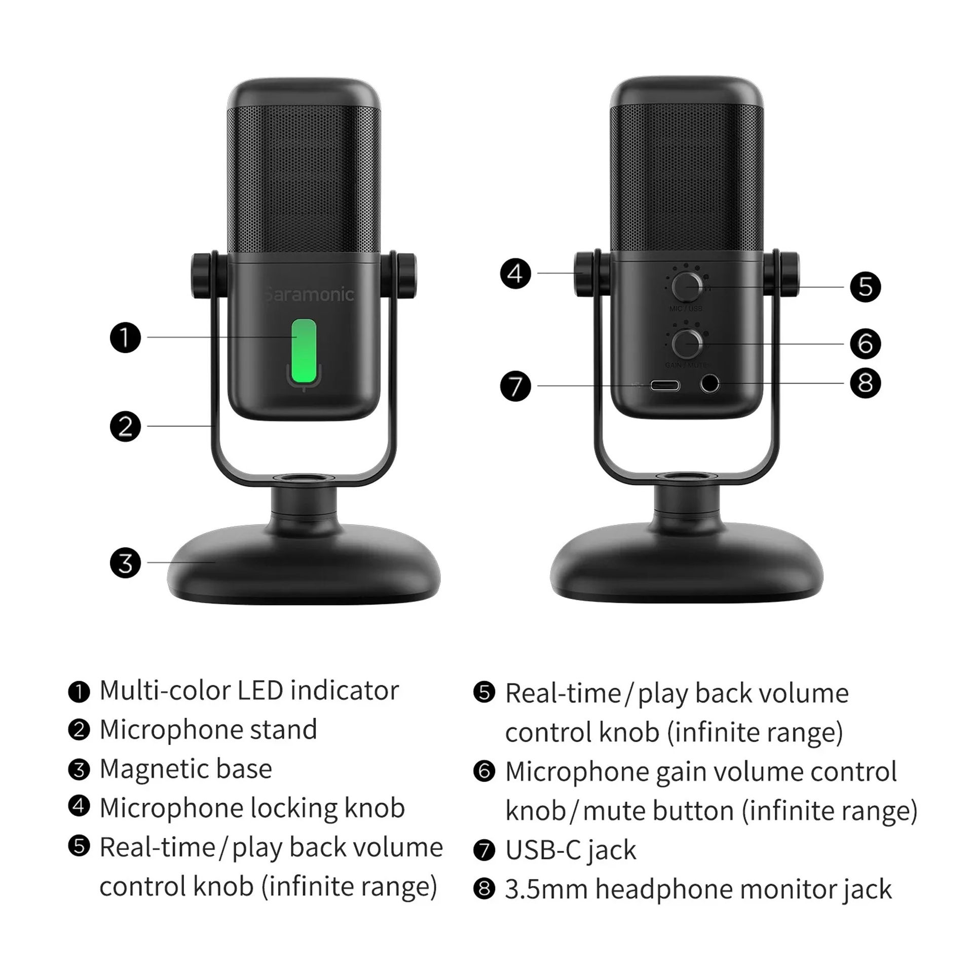 میکروفون استودیویی سارامونیک مدل MICROPHONE SARAMONIC SR-MV2000