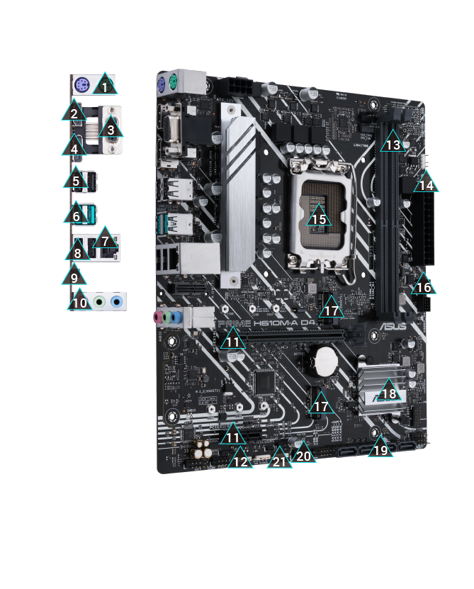 مادربرد ایسوس مدل MAINBOARD ASUS H-610 MA