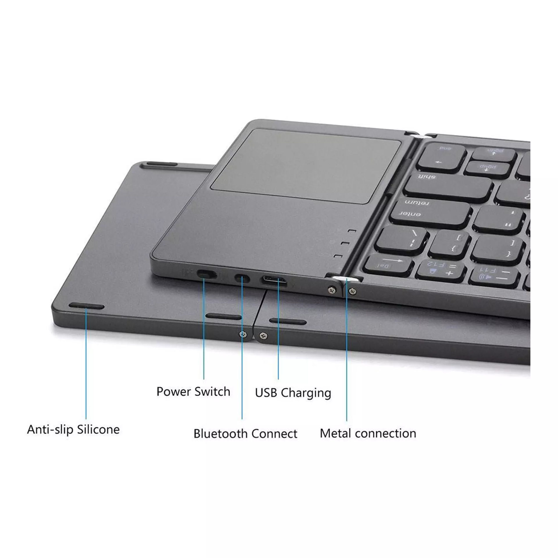 کیبورد بلوتوثی قابل حمل تاشو مدل KEYBOARD BLUETOOTH BT-033