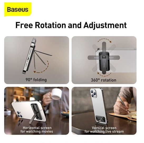 بهترین قیمت پایه نگهدارنده گوشی موبایل بیسوس مدل BASEUS FOLDABLE ROTATING BRACKET FOR MOBILE LUXZ000001