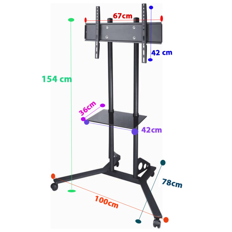 پایه ایستاده تلویزیون ال سی دی آرم LCDARM TR-160 مناسب تلویزیون سایز 42 تا 75 اینچ