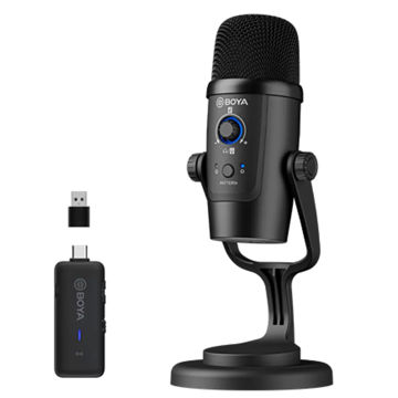 میکروفون بدون سیم و با سیم استودیویی رومیزی بویا  مدل MICROPHONE BOYA BY PM-500W