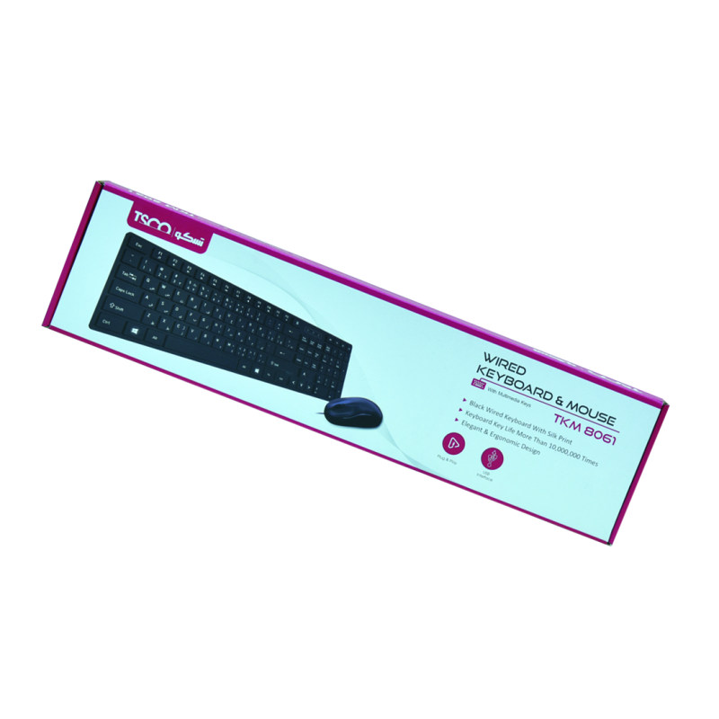 کیبورد و ماوس سیم دار تسکو مدل KEYBOARD MOUSE TSCO TKM-8061