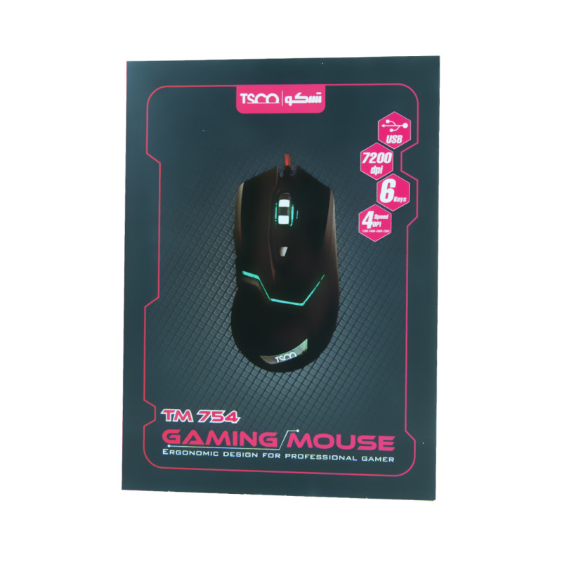 ماوس سیم دار مخصوص بازی تسکو مدل MOUSE TSCO GAMING TM-754