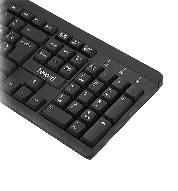 کیبورد و ماوس بدون سیم بیاند مدل KEYBOARD MOUSE WIRELESS BEYOND BKM-3460