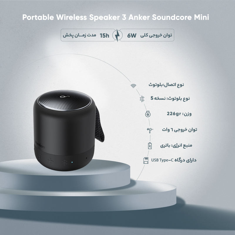 اسپیکر قابل حمل انکر مدل SPEAKER ANKER SOUND CORE MINI3 A3119