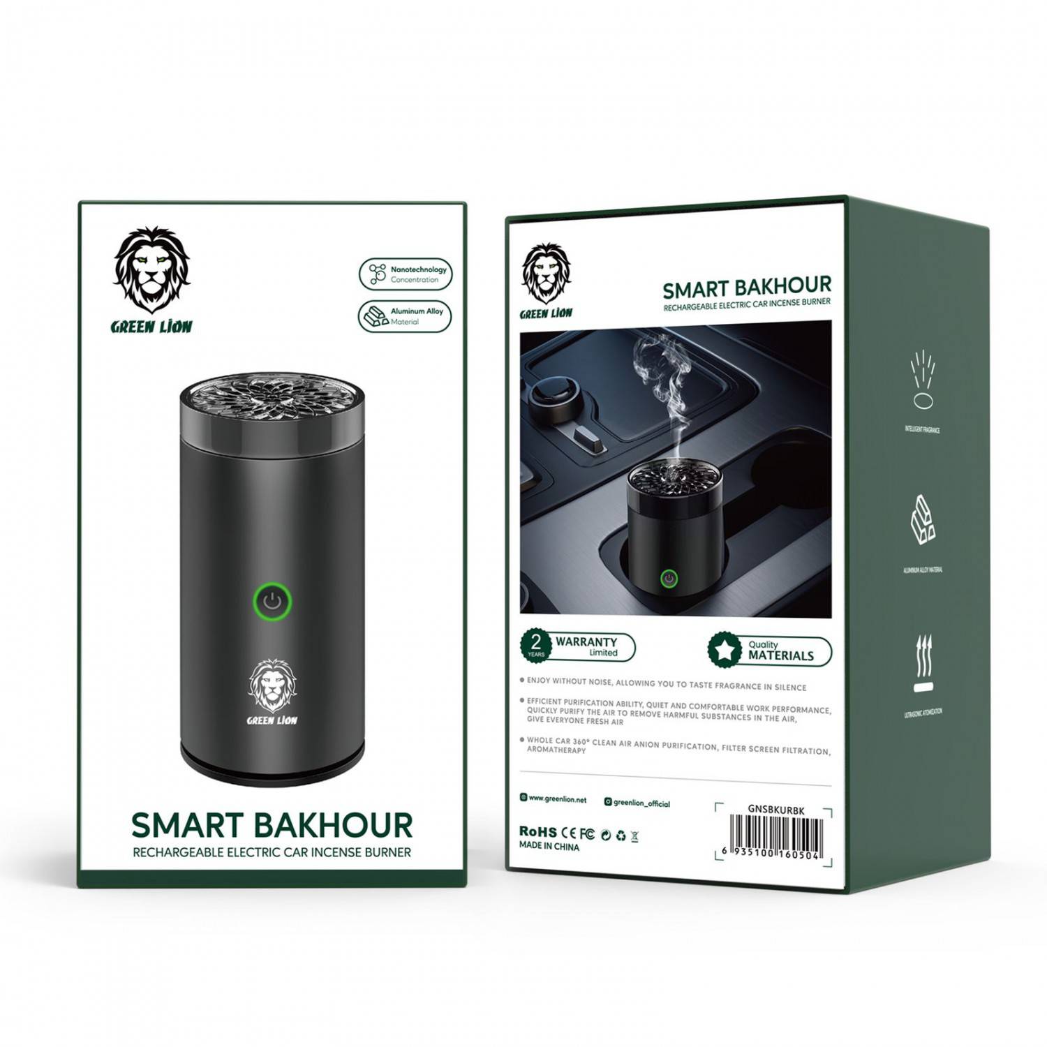 دستگاه بخور سرد شارژی هوشمند گرین لاین مدل GREEN LION SMART BAKHOUR GNSBKURBK