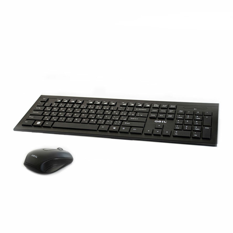 کیبورد و ماوس بدون سیم گیل مدل KEYBOARD MOUSE WIRELESS GEIL GWK-101