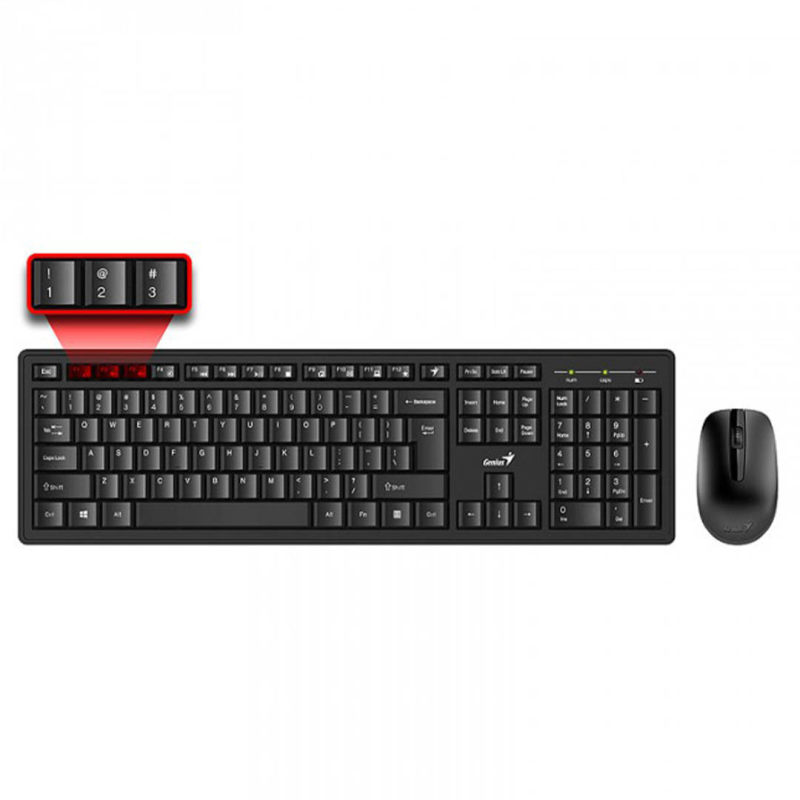 کیبورد و ماوس بدون سیم جنیوس مدل KEYBOARD MOUSE WIRELESS GENIUS KM-8200