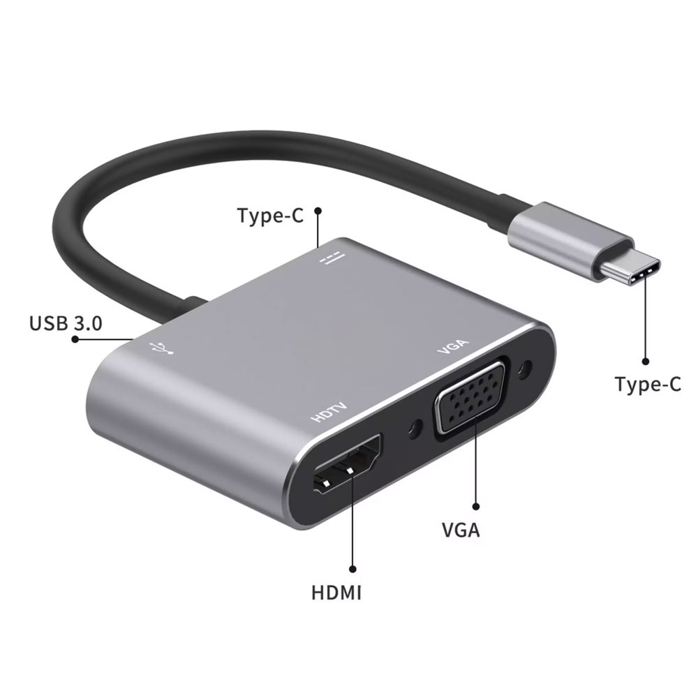 بهترین قیمت تبدیل تایپ سی به HDMI/VGA/USB/USB-C اونتن مدل ONTEN OTN-95112