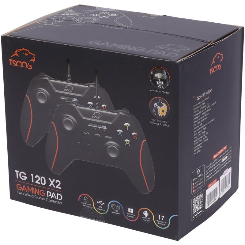 دسته بازی دو تایی تسکو مدل GAME PAD TSCO TG-120 X2