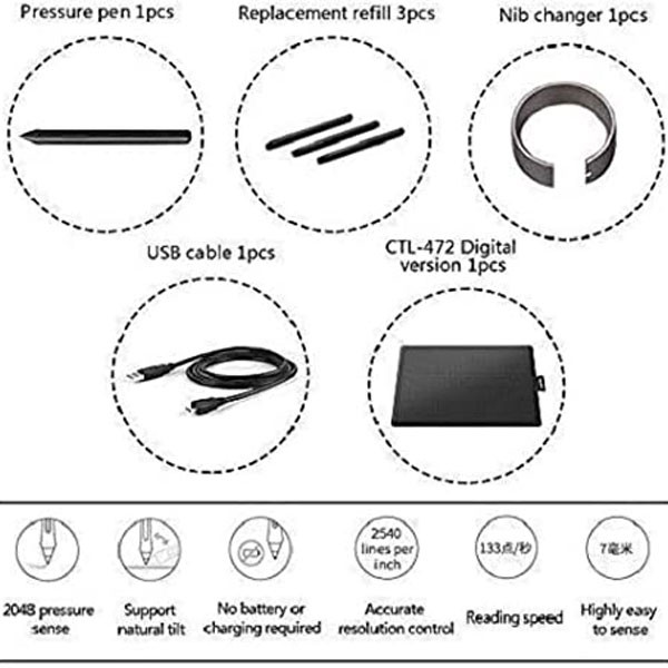 قلم نوری وکام مدل PEN WACOM ONE BY SMALL CTL-472