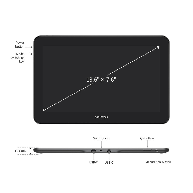 قلم طراحی نوری ایکس پی پن مدل  XP PEN ARTIST PRO 16 TP OPTICAL DRAWING TABLET