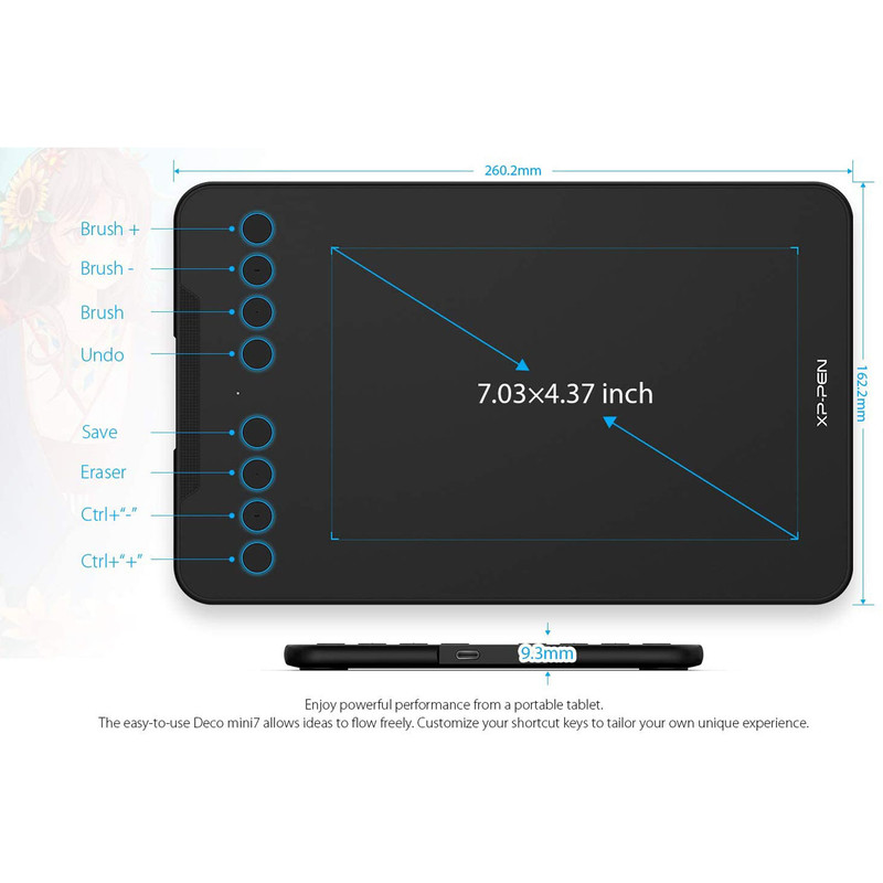 قلم طراحی نوری ایکس پی پن مدل XP PEN DECO MINI 7 OPTICAL DRAWING TABLET