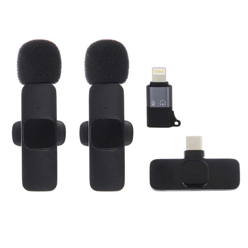 میکروفون یقه ای بی سیم هیرو مدل MICROPHONE HERO K9 به همراه رابط LIGHTNING و Type-C