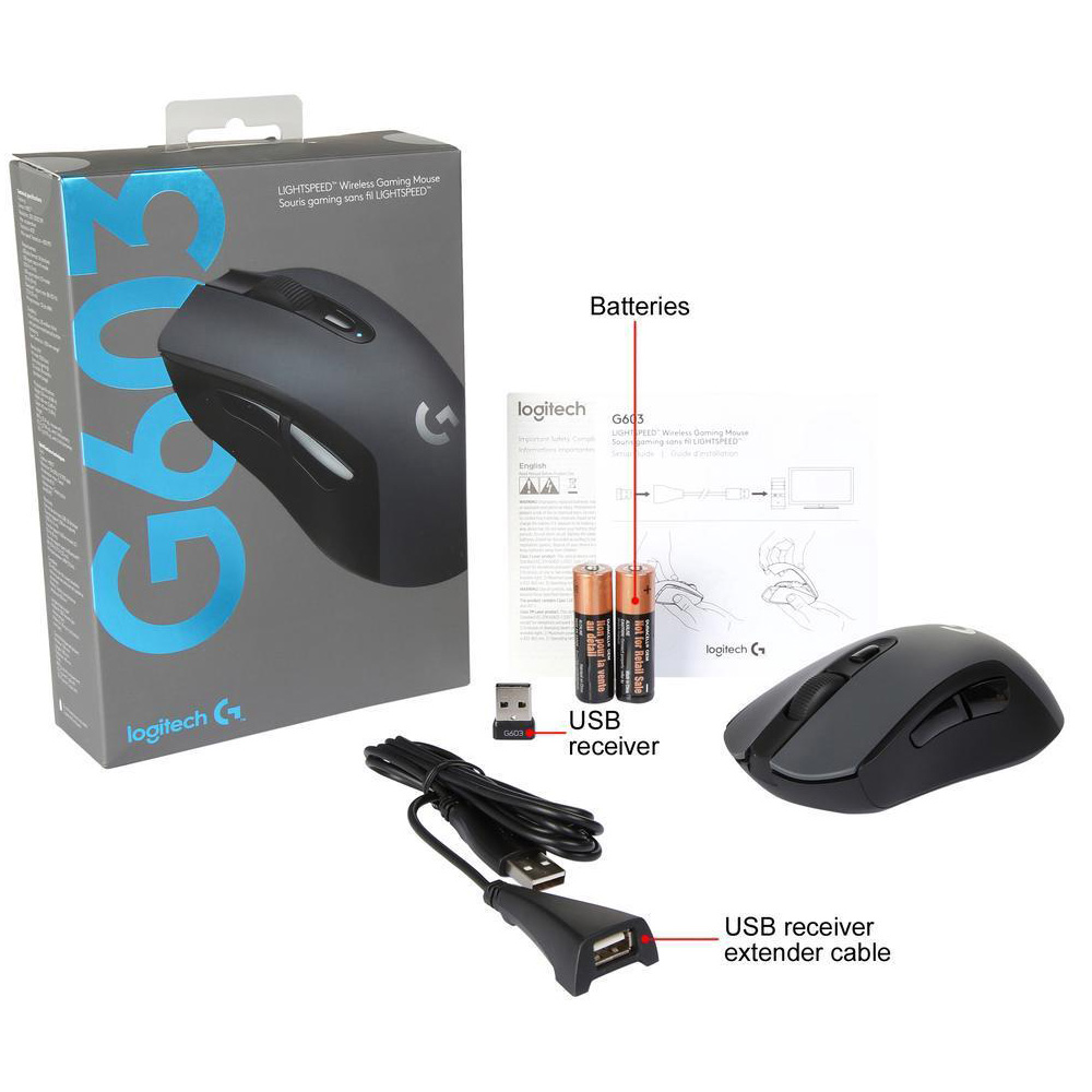 ماوس بدون سیم مخصوص بازی لاجیتک مدل MOUSE GAMING LOGITECH G-603