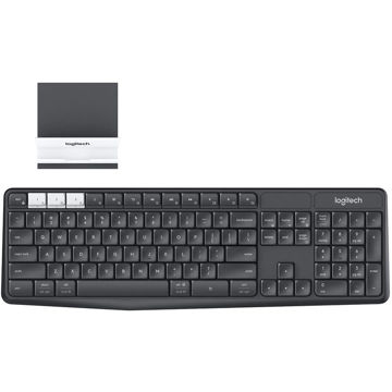 کیبورد بی سیم لاجیتک مدل KEYBOARD LOGITECH K-375S MULTI-DEVICE به همراه پایه نگهدارنده گوشی موبایل و تبلت