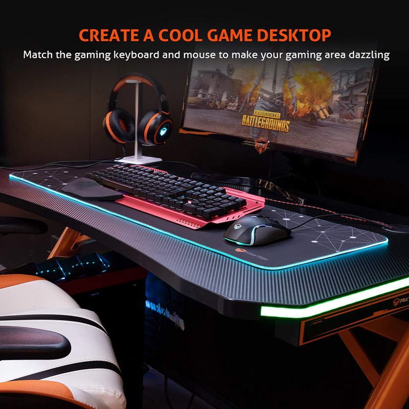 پد ماوس مخصوص بازی میشن مدل MOUSE PAD GAMING MEETION PD-121 به همراه نور RGB