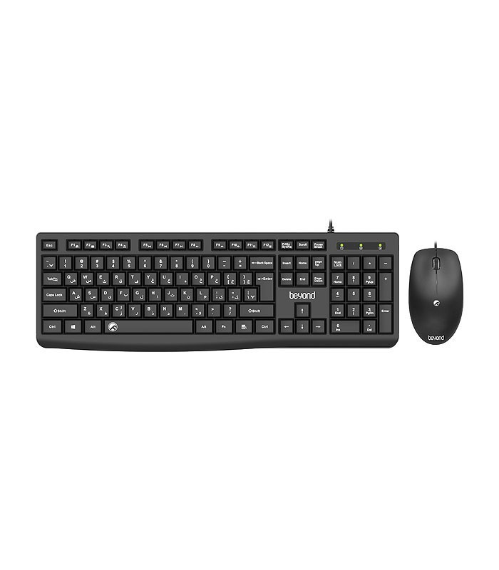 کیبورد و ماوس سیم دار بیاند مدل KEYBOARD MOUSE BEYOND BMK-3430