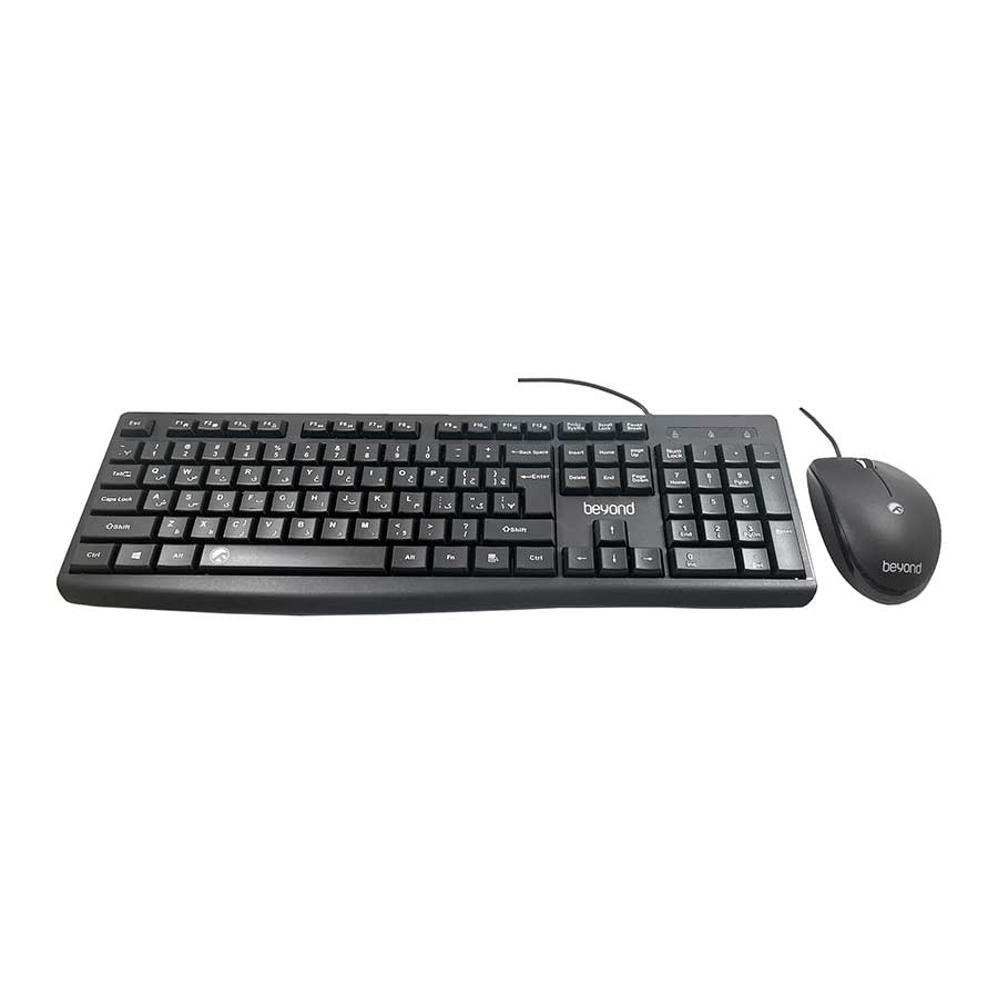 کیبورد و ماوس سیم دار بیاند مدل KEYBOARD MOUSE BEYOND BMK-3430