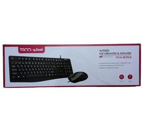 کیبورد و ماوس سیمدار تسکو مدل KEYBOARD MOUSE TSCO TKM 8053