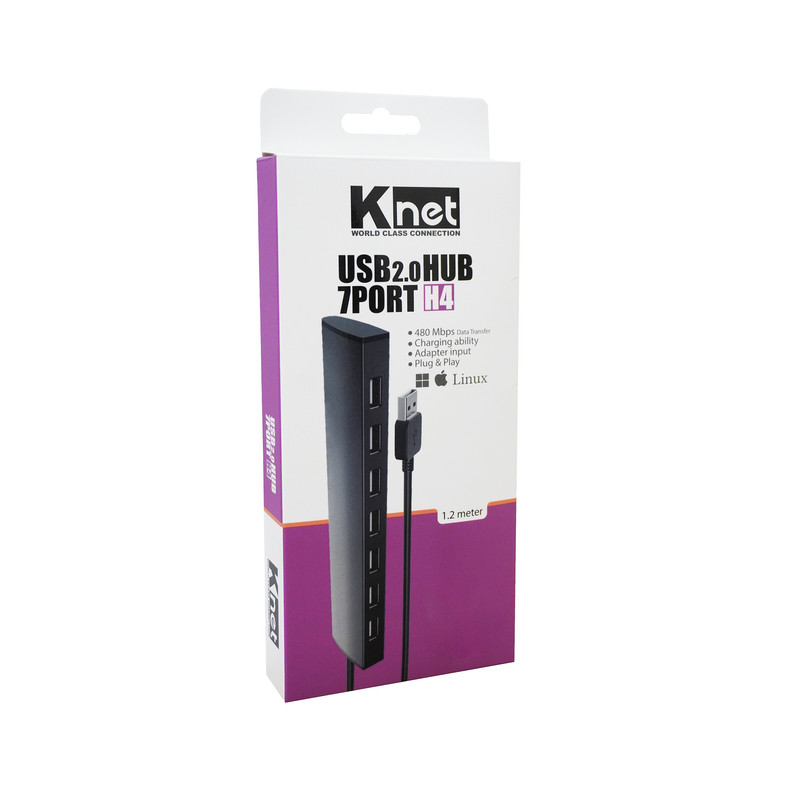 هاب USB2.0 کی نت 7 پورت HUB KNET H4 K-HUAMH407