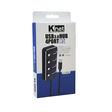 هاب USB3.0 کی نت 4 پورت کلیددار  HUB KNET H5 K-HUAMH504