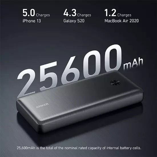 پاوربانک انکر مدل POWER BANK ANKER POWERCORE III ELITE A1291 ظرفیت 25600 میلی آمپر