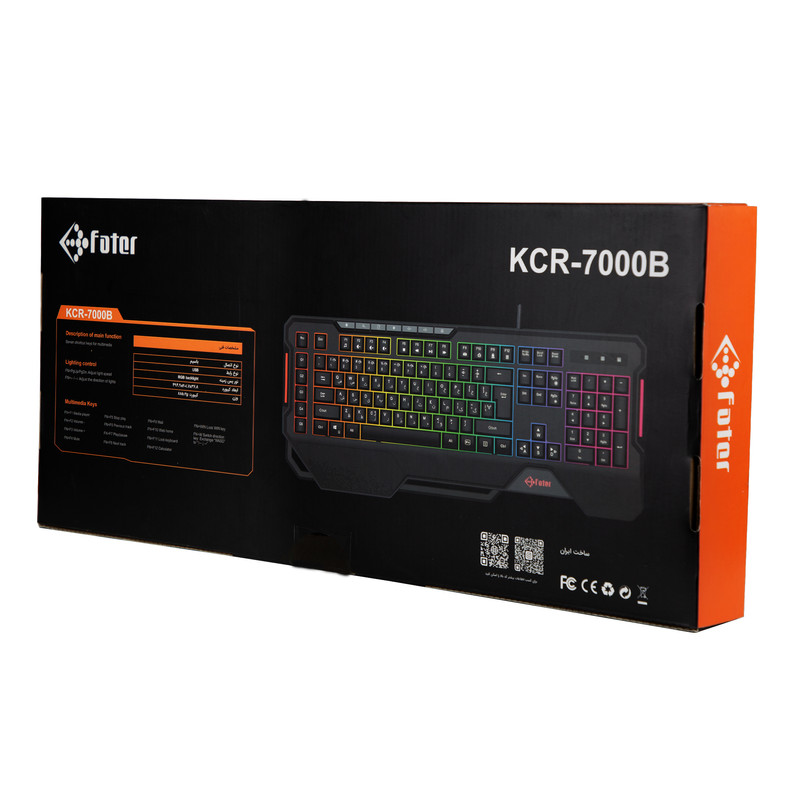 کیبورد سیم دار مخصوص بازی فاطر مدل KEYBOARD GAMING FATER KCR-7000B