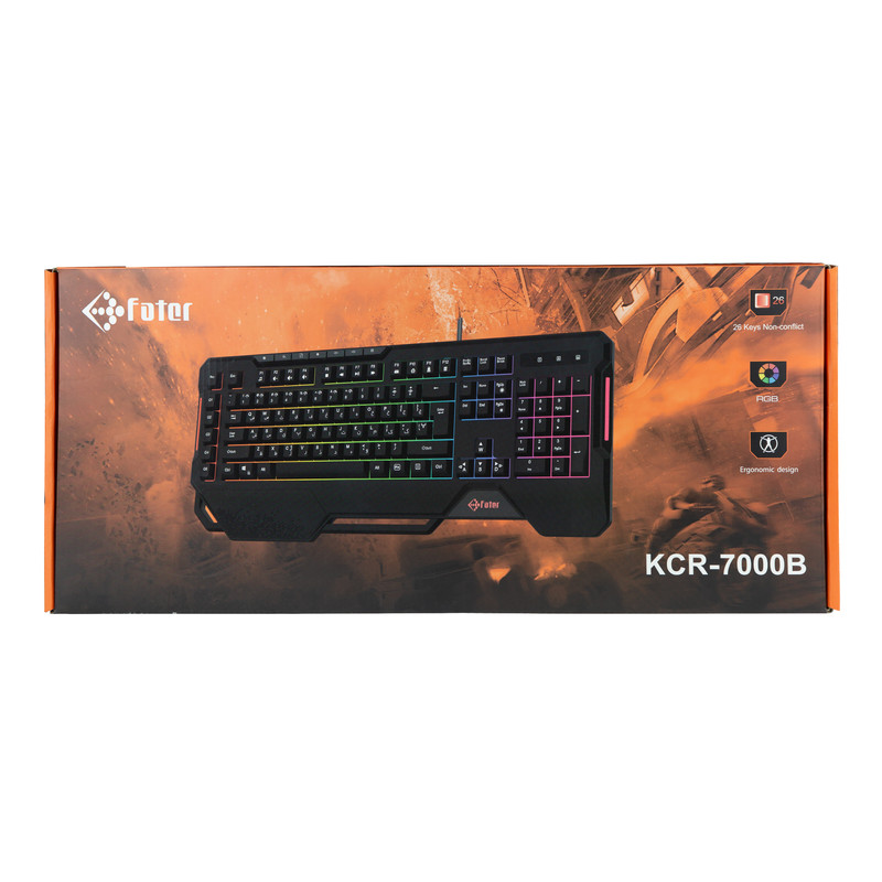 کیبورد سیم دار مخصوص بازی فاطر مدل KEYBOARD GAMING FATER KCR-7000B