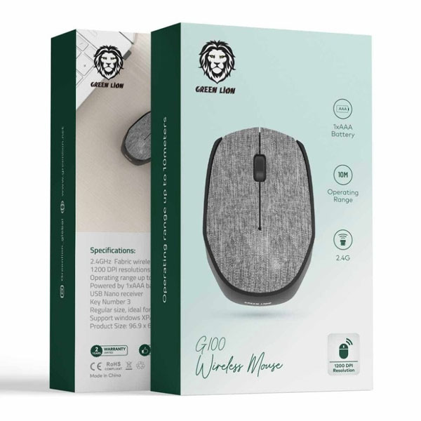 ماوس بدون سیم گرین لاین مدل MOUSE WIRELLES GREEN LION G-100