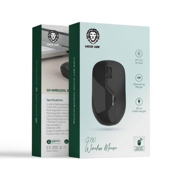 ماوس بدون سیم گرین لاین مدل MOUSE WIRELLES GREEN LION G-730 GNREWIRMUSE