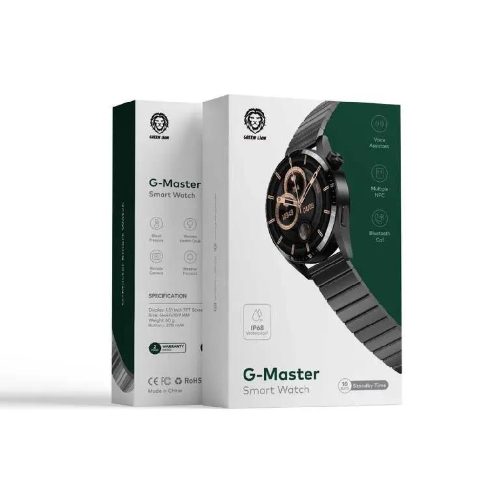 ساعت هوشمند گرین لاین مدل SMART WATCH GREEN LION G-MASTER STEEL