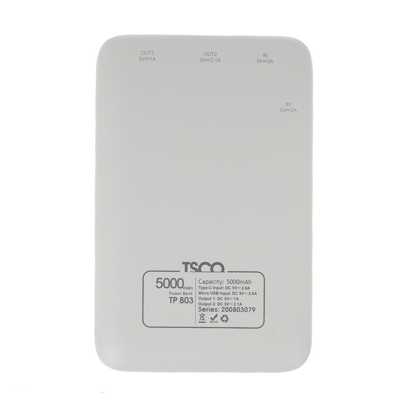 شارژر همراه تسکو ظرفیت 50000 میلی آمپر مدل POWER BANK TSCO TP-803