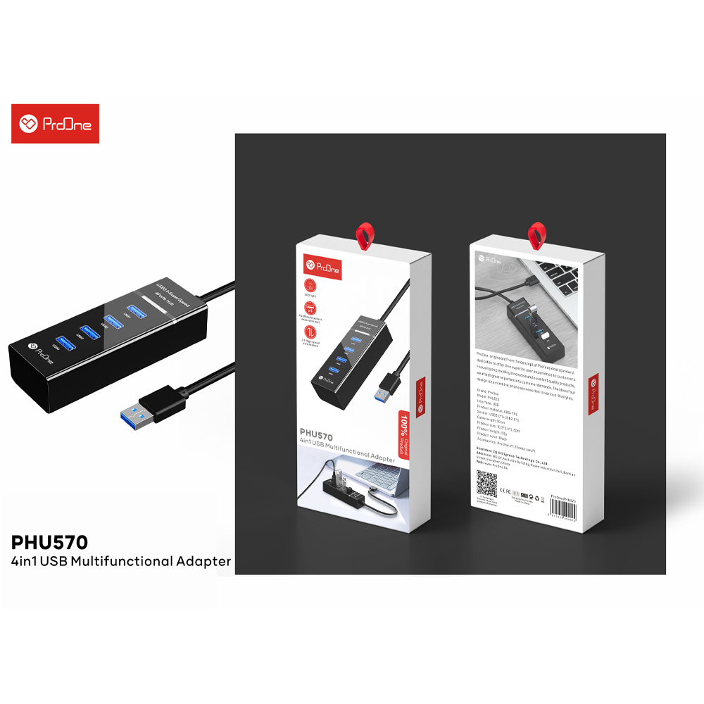 هاب 4 پورت USB3.0 پرووان مدل HUB 4PORT PRO ONE PHU-570