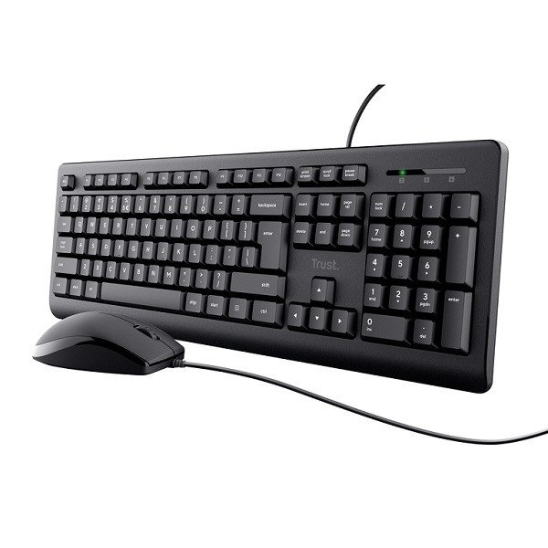 کیبورد و ماوس سیم دار تراست مدل KEYBOARD MOUSE TRUST TKM-250 حروف فارسی