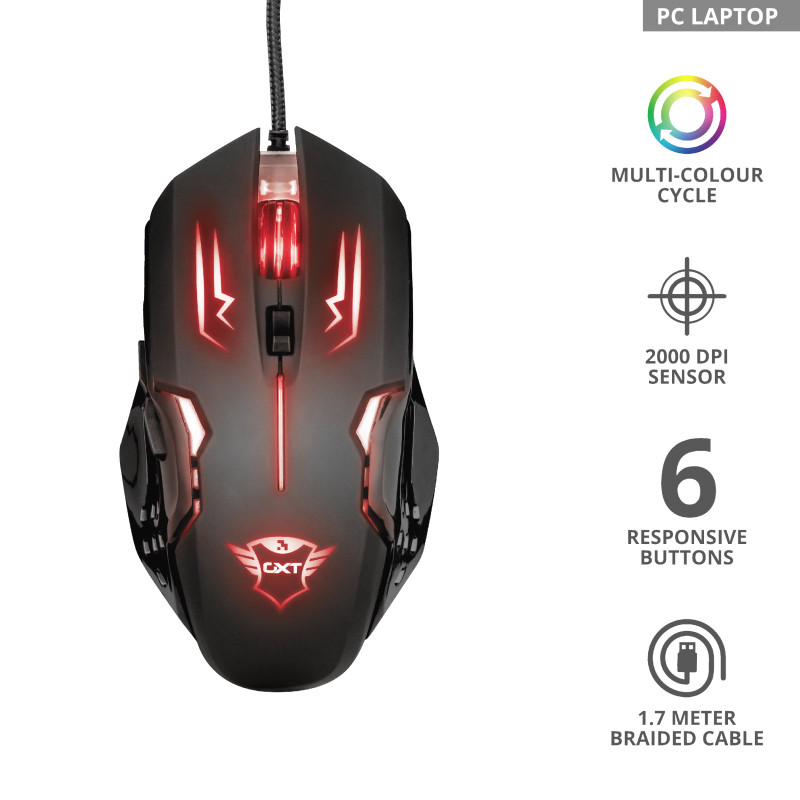 ماوس سیم دار مخصوص بازی تراست مدل MOUSE GAMING TRUST GXT-108 RAVA