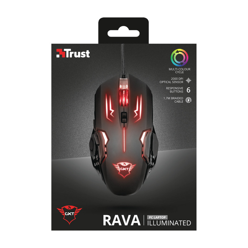 ماوس سیم دار مخصوص بازی تراست مدل MOUSE GAMING TRUST GXT-108 RAVA