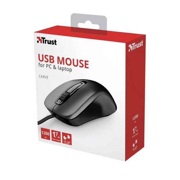 ماوس سیم دار تراست مدل MOUSE WIRED TRUST CARVE