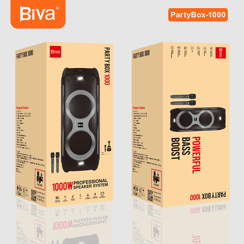 اسپیکر قابل حمل بیوا مدل SPEAKER BIVA PARTY BOX 1000 توان 1000 وات