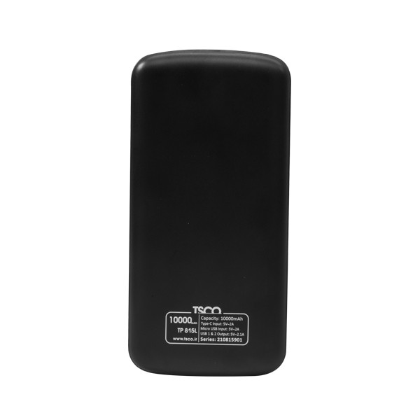 شارژر همراه تسکو ظرفیت 10000 میلی آمپر مدل POWER BANK TSCO TP-815