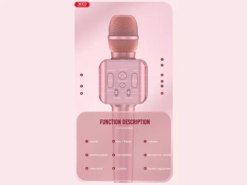 میکروفون بدون سیم کارائوکه ایکس او مدل MICROPHONE KARAOKE XO BE-30