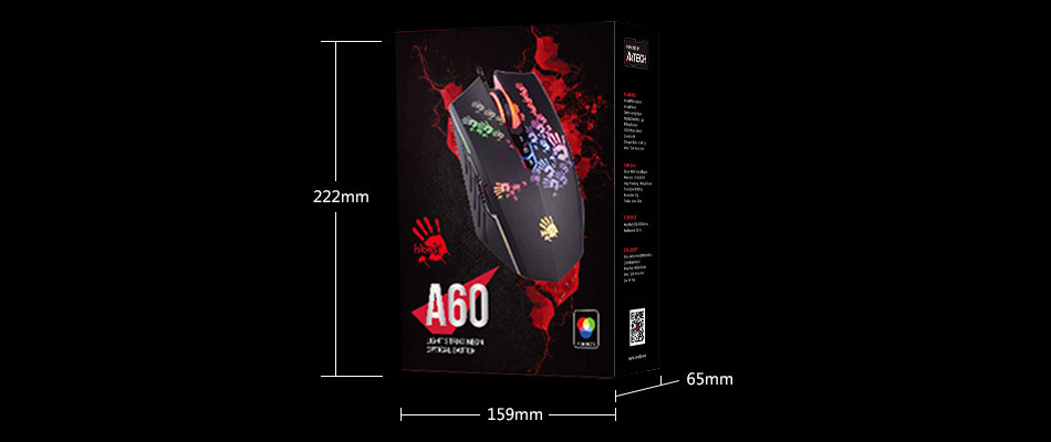 ماوس مخصوص بازی ایفورتک مدل MOUSE GAMING A4TECH BLOODY A60 در قائم آی تی