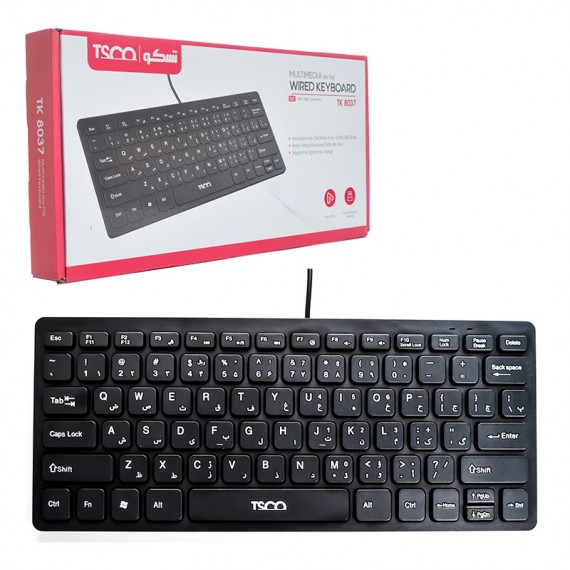 کیبورد مینی سیمدار تسکو مدل Wired Mini Keyboard Tsco TK 8037